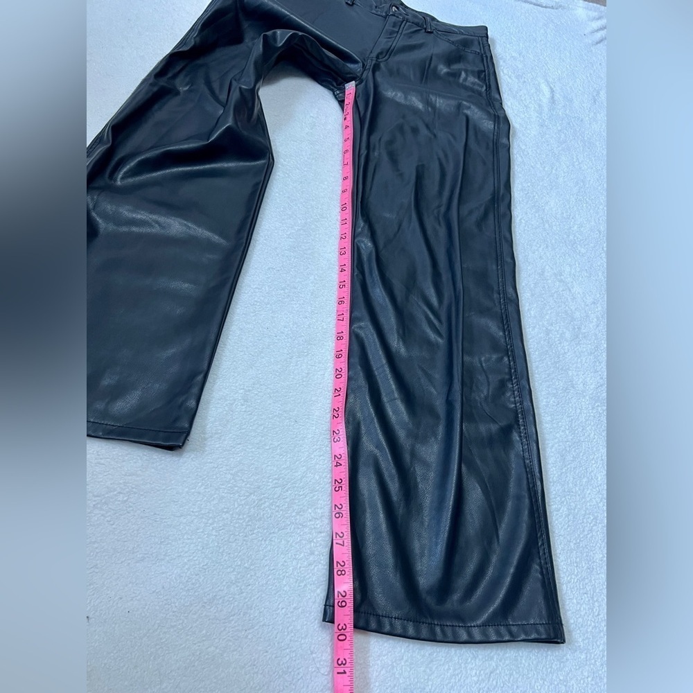 GARAGE Wide Leg Vegan Leather Pants - Medium (29") - Picture 5 of 11